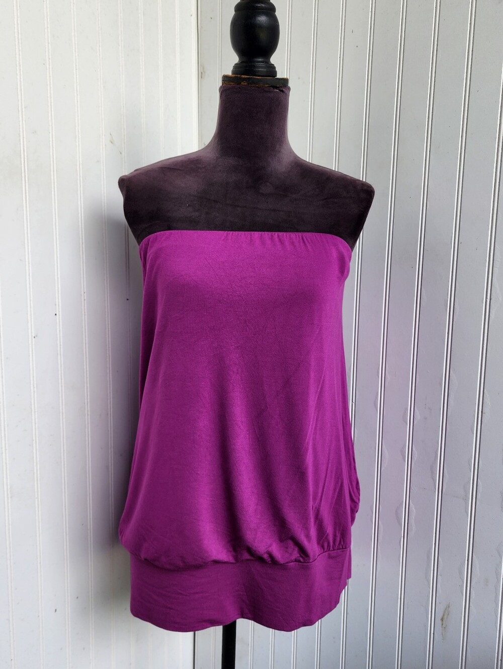Leebe Womens Strapless tube top Purple Fairy Boho Whimsy Stretch Basic Rayon 2X